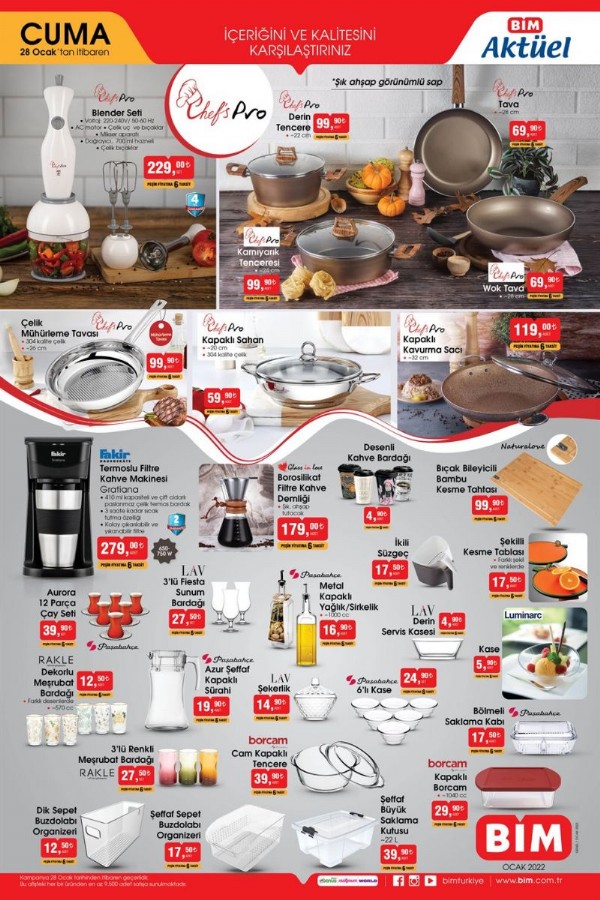 28 Ocak BİM Kataloğunda Neler Var? 28 Ocak Güncel BİM Aktüel Ürünleri